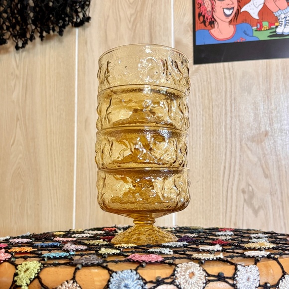 Vintage 4 Piece Stackable Textured Short Coup Cocktail Dessert Glasses 70s 80s - Picture 2 of 5